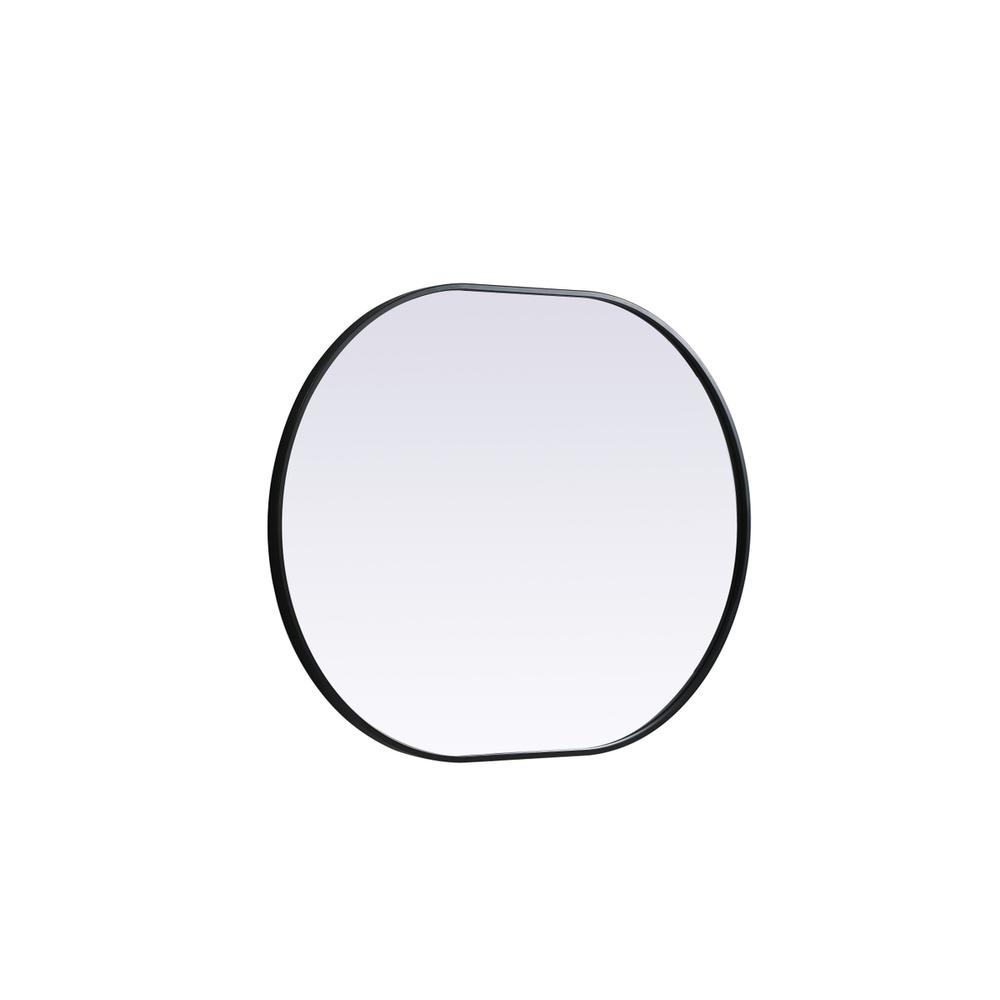 Metal Frame Oval Mirror 30x40 Inch in Black