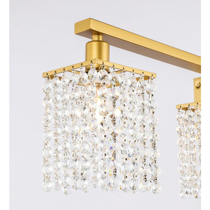 Phineas 3 light Brass and Clear Crystals wall sconce