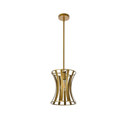 Lily 1 light pendant in brass