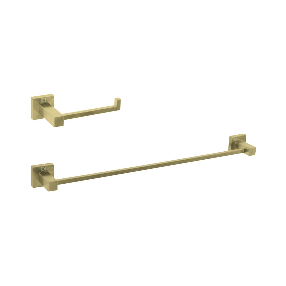 Isla 2-Piece Bathroom Hardware Set in Brushed Gold