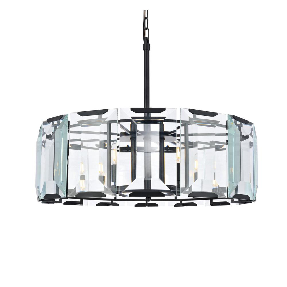 Monaco 8 light Flat Black (Matte) Chandelier Clear Glass Crystal