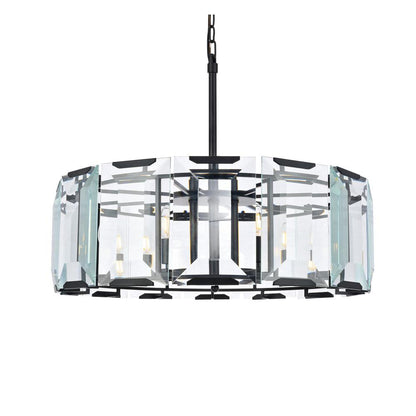 Monaco 8 light Flat Black (Matte) Chandelier Clear Glass Crystal