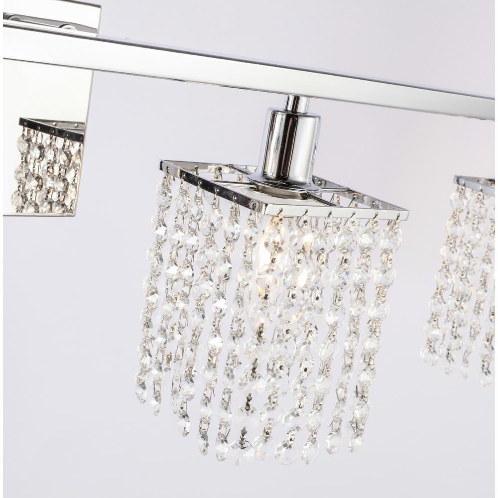 Phineas 4 light Chrome and Clear Crystals wall sconce