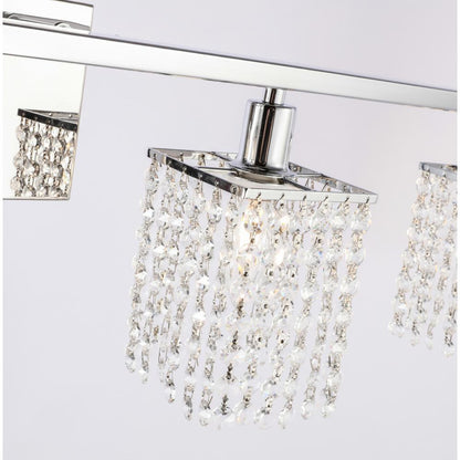 Phineas 4 light Chrome and Clear Crystals wall sconce