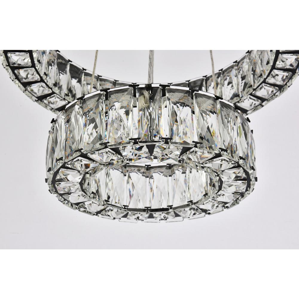 Monroe 18 inch LED two ring pendant in black