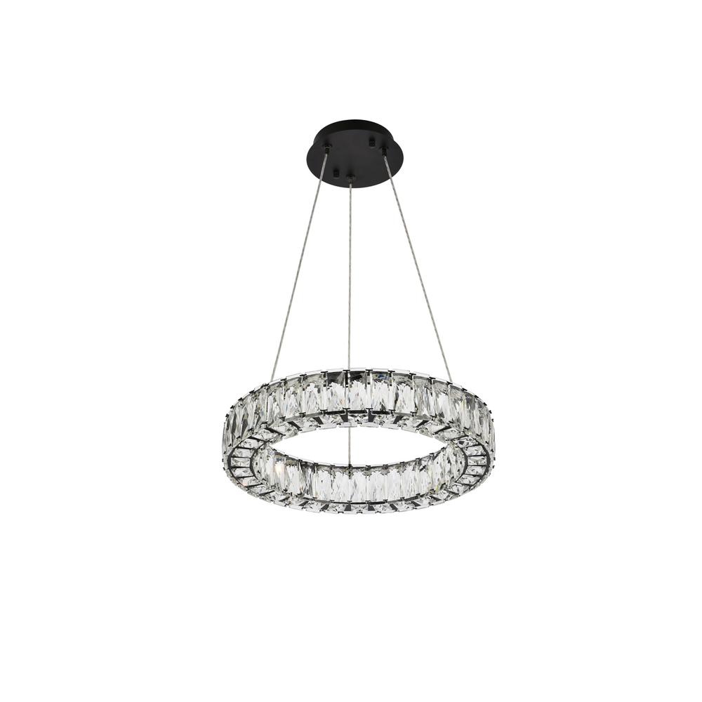 Monroe 17 inch LED round Single pendant in black