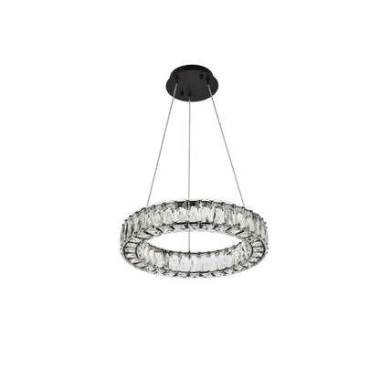 Monroe 17 inch LED round Single pendant in black