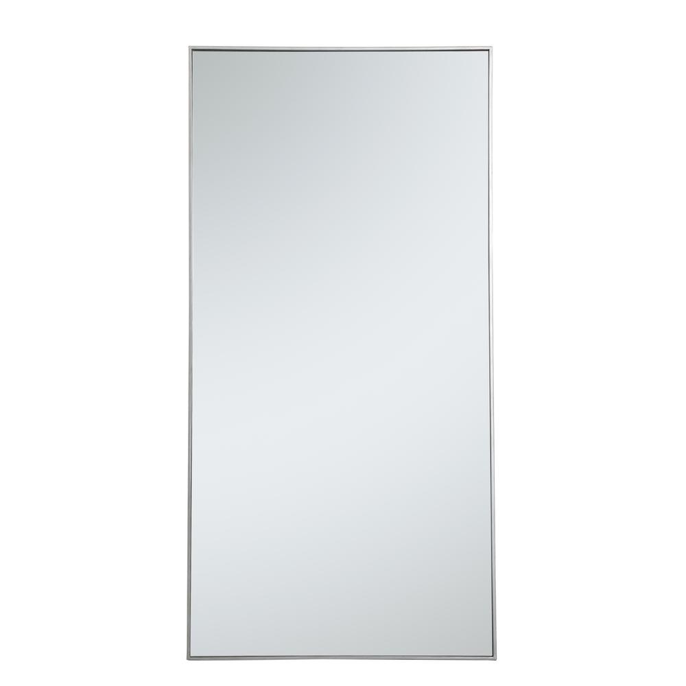 Metal frame rectangle mirror 36 inch in silver
