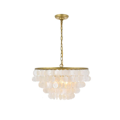 Selene 4 light Brass Pendant