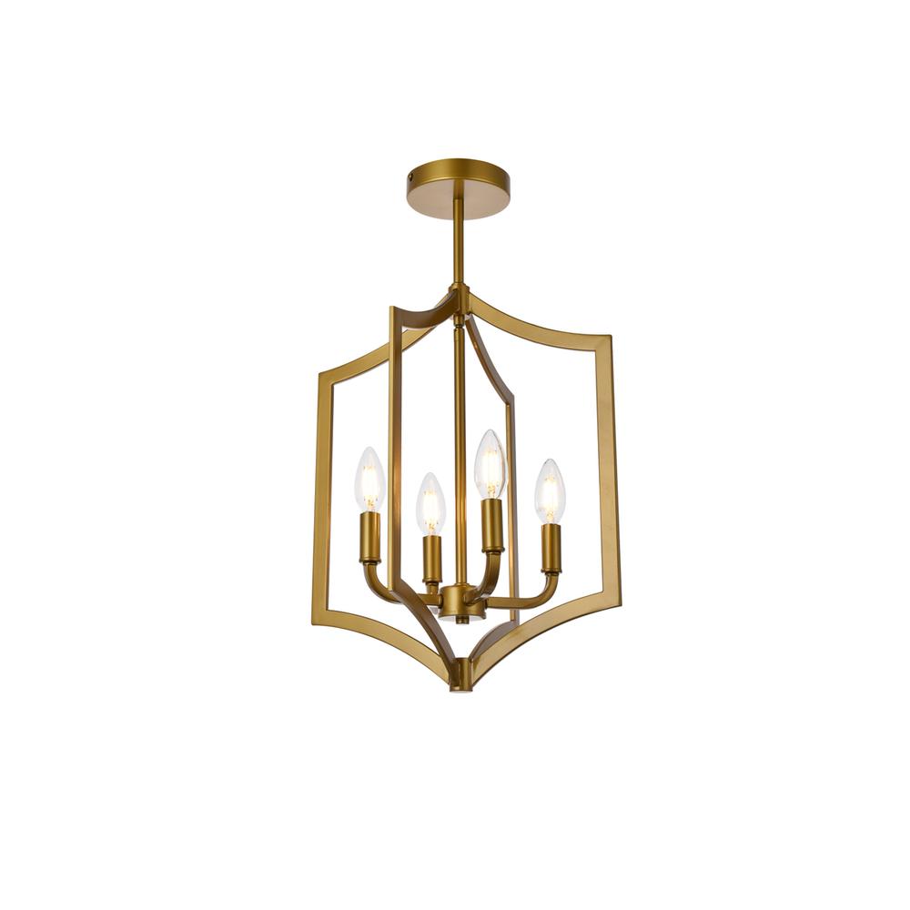 Kiera 4 lights pendant in brass
