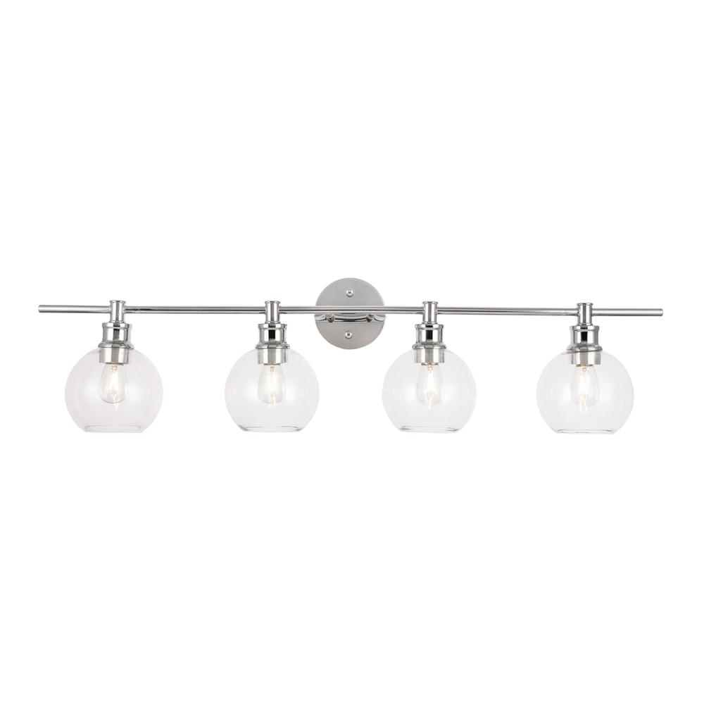 Collier 4 light Chrome and Clear glass Wall sconce