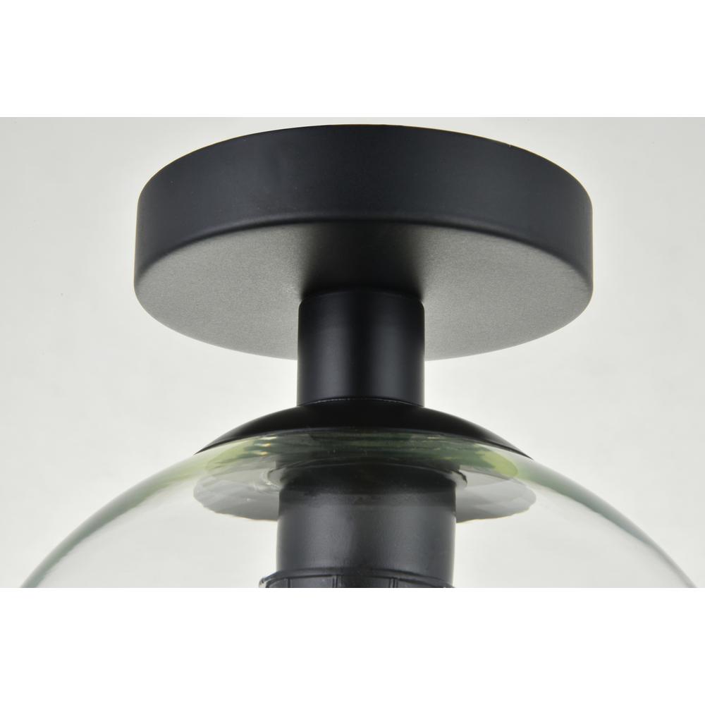 Baxter 1 Light Black Flush Mount With Clear Glass
