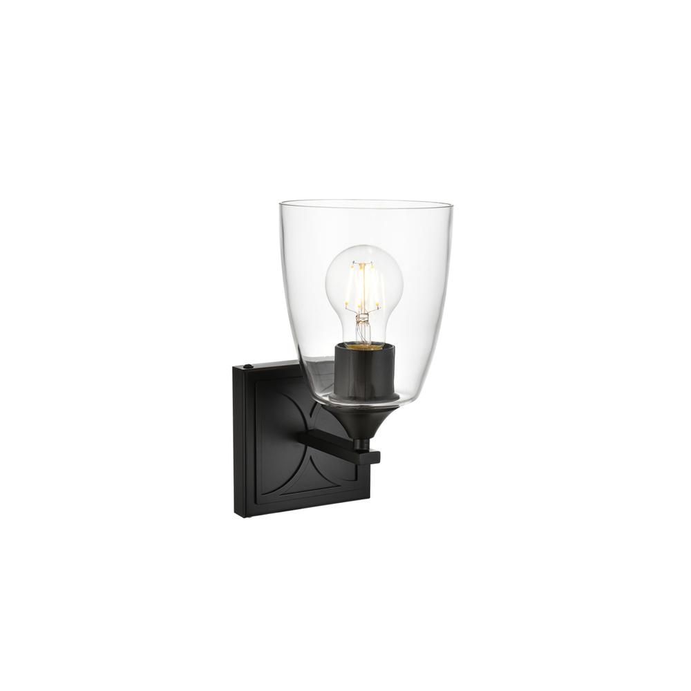Harris 1 light Black and Clear Bath Sconce