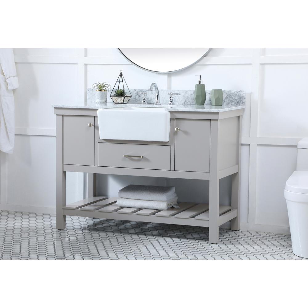 48 inch Single bathroom vanity in grey with backsplash