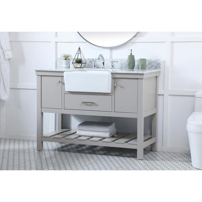 48 inch Single bathroom vanity in grey with backsplash