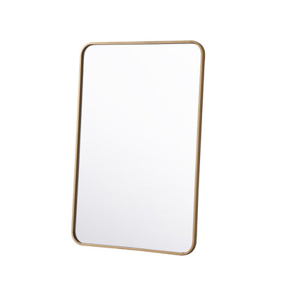 Soft corner metal rectangular mirror 24x36 inch in Brass