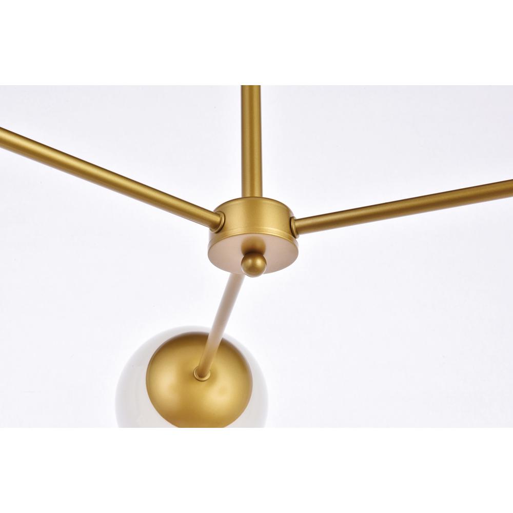 Briggs 32 inch pendant in brass with white shade