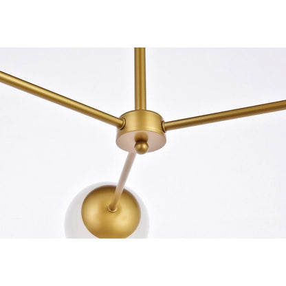Briggs 32 inch pendant in brass with white shade