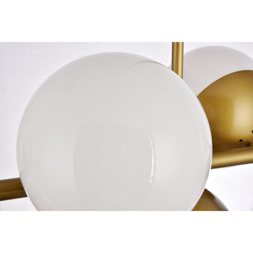 Eclipse 7 Lights Brass Pendant With Frosted White Glass