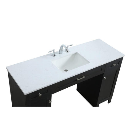 54 Inch ADA Compliant Bathroom Vanity In Black