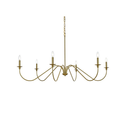 Rohan 54 inch chandelier in Satin Gold