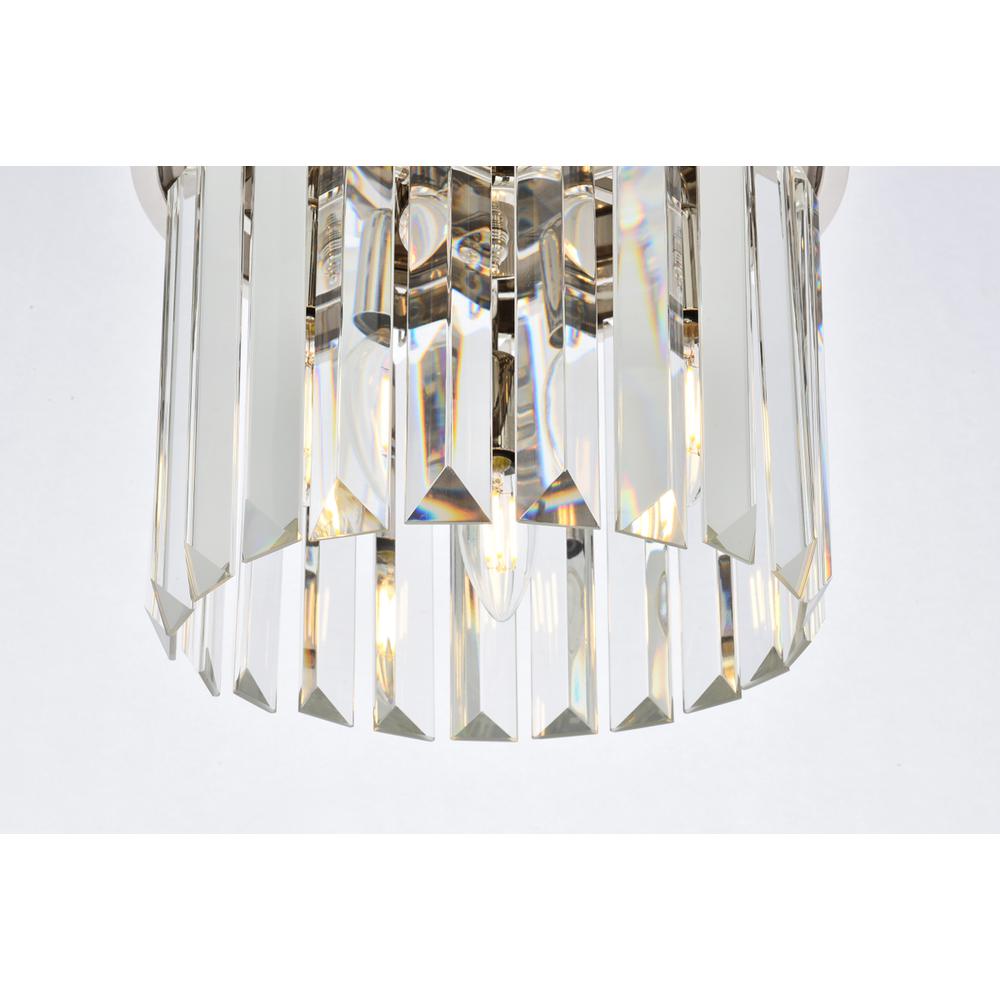 Sydney 3 light polished nickel Flush Mount Clear Royal Cut Crystal