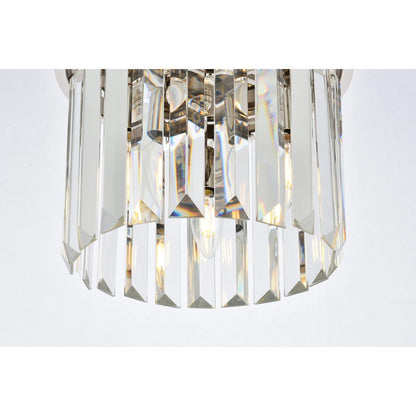 Sydney 3 light polished nickel Flush Mount Clear Royal Cut Crystal