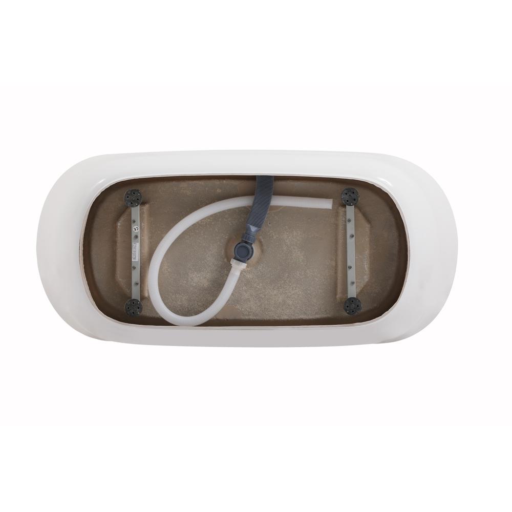 59 inch soaking bathtub in glossy white
