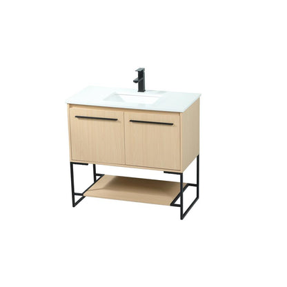 36 inch Single bathroom vanity in maple
