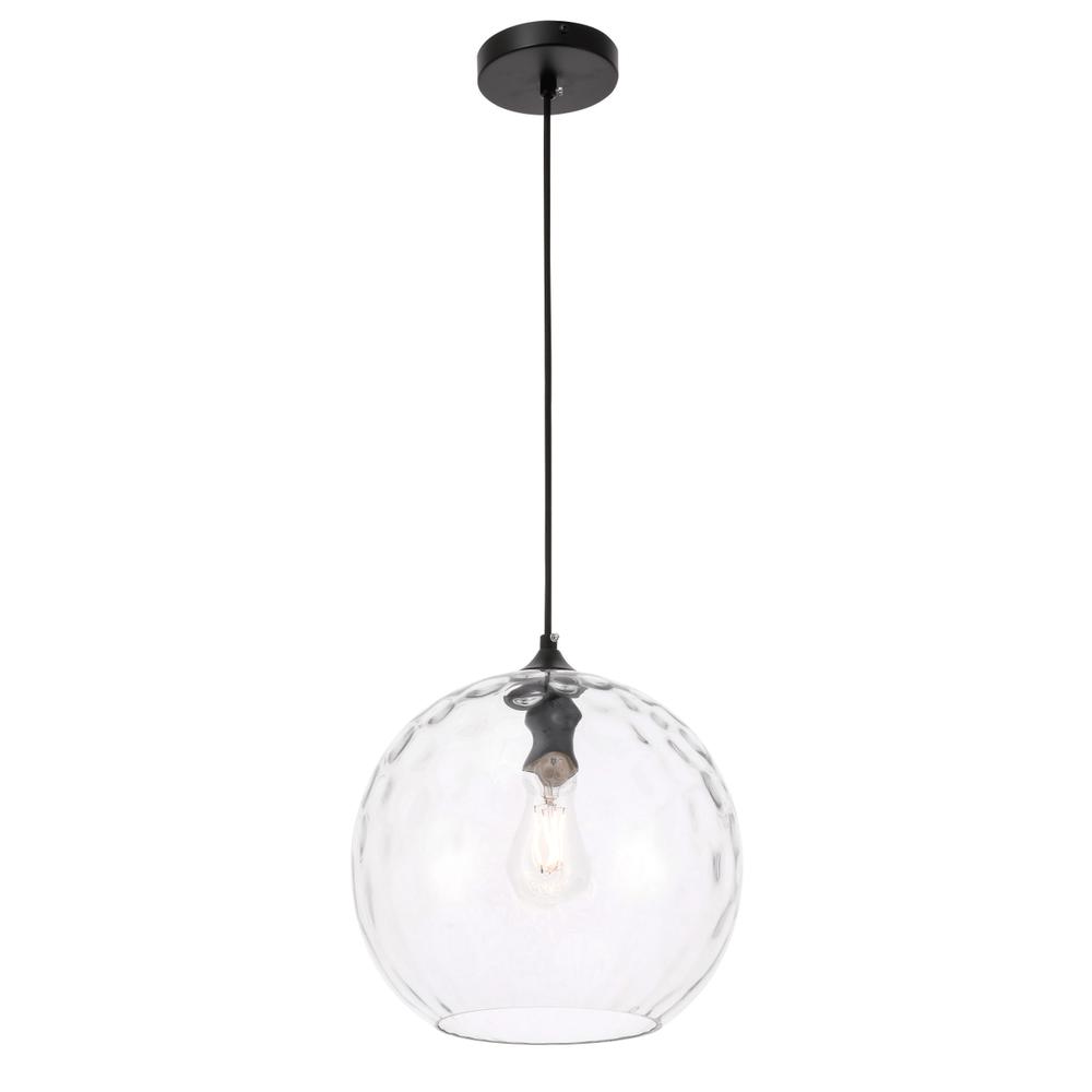 Gibson 1 light Black and Clear glass pendant
