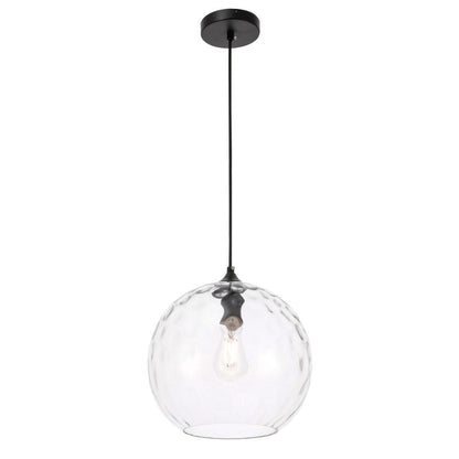Gibson 1 light Black and Clear glass pendant
