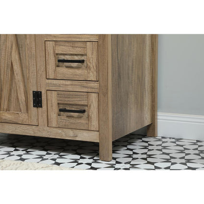 32 inch Single bathroom vanity in natural oak with backsplash
