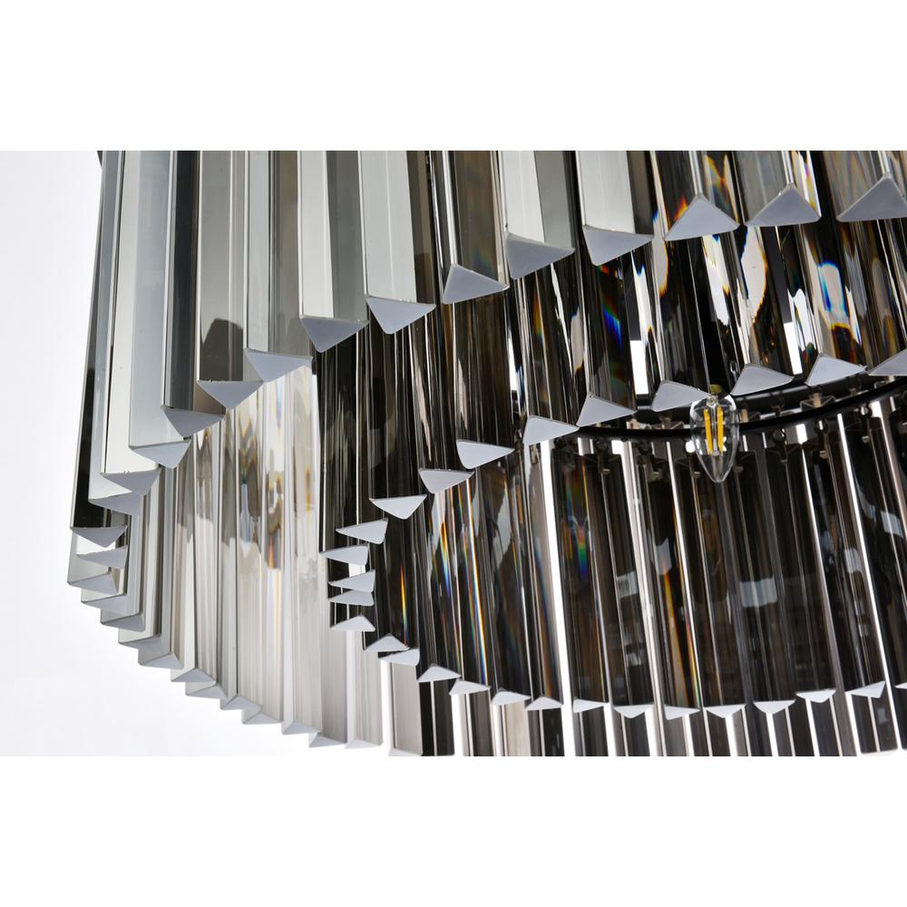 Sydney 8 light Matte Black Flush Mount Silver Shade (Grey) Royal Cut Crystal