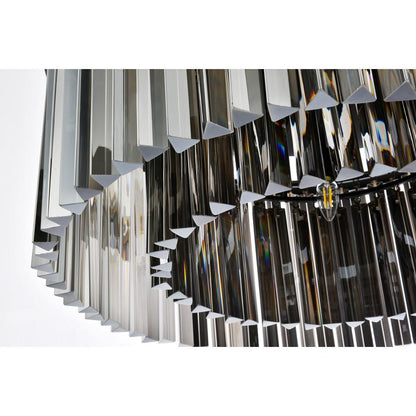 Sydney 8 light Matte Black Flush Mount Silver Shade (Grey) Royal Cut Crystal