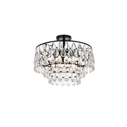 Mila 18 inch flush mount in black