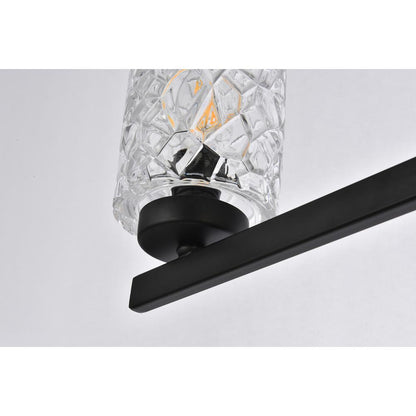 Cassie 5 lights bath sconce in black with clear shade
