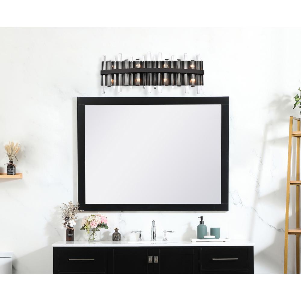 Serena 30 inch crystal bath sconce in black