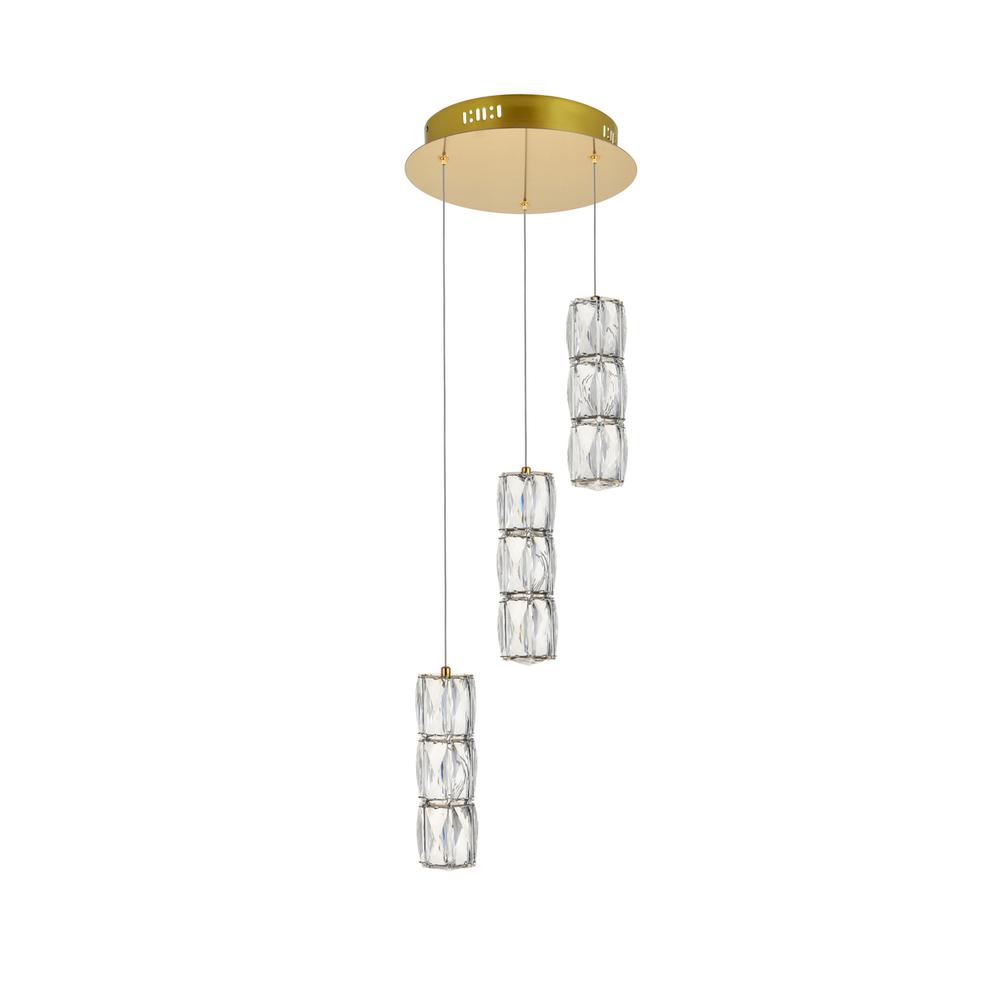 Polaris LED light Gold Pendant Clear Crystal