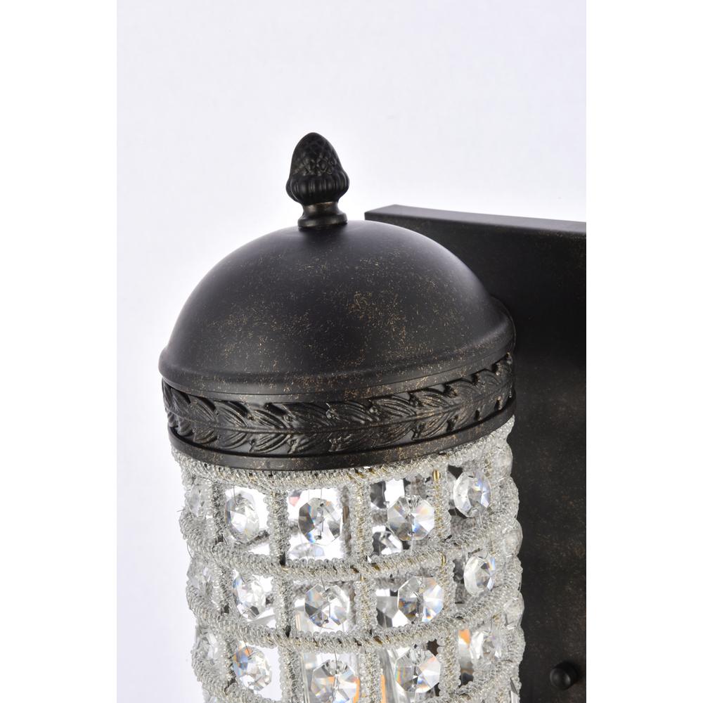 Olivia 1 light Dark Bronze Wall Sconce Clear Royal Cut Crystal