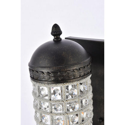 Olivia 1 light Dark Bronze Wall Sconce Clear Royal Cut Crystal