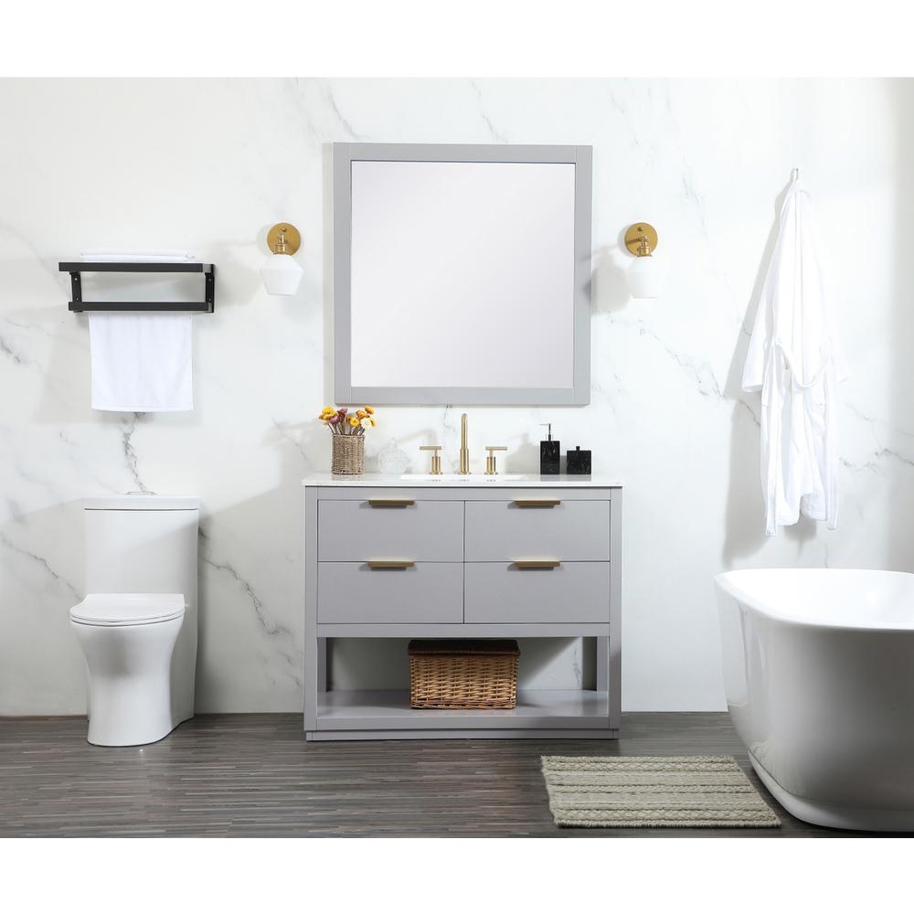 42 inch Single bathroom vanity in grey