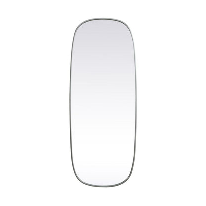 Metal Frame Oval Mirror 24x60 Inch in Silver