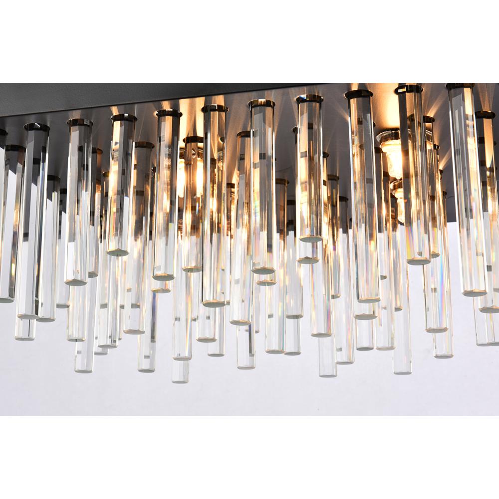 Dallas 36 inch rectangle crystal pendant in black