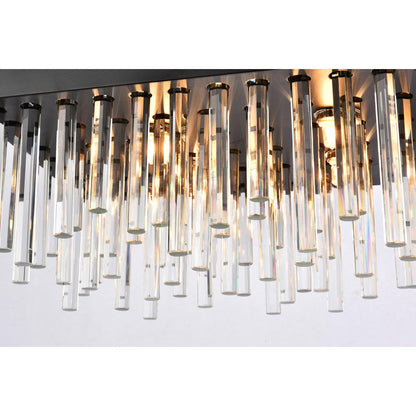 Dallas 36 inch rectangle crystal pendant in black