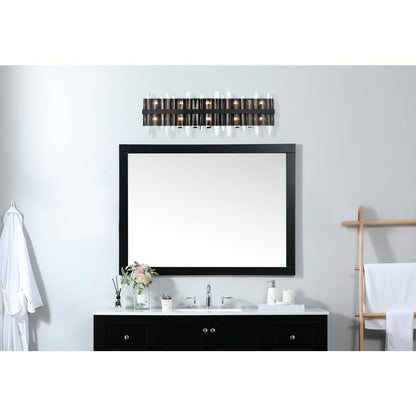 Serena 36 inch crystal bath sconce in black