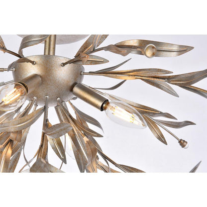 Priscilla 23 inch flush mount in silver leaf