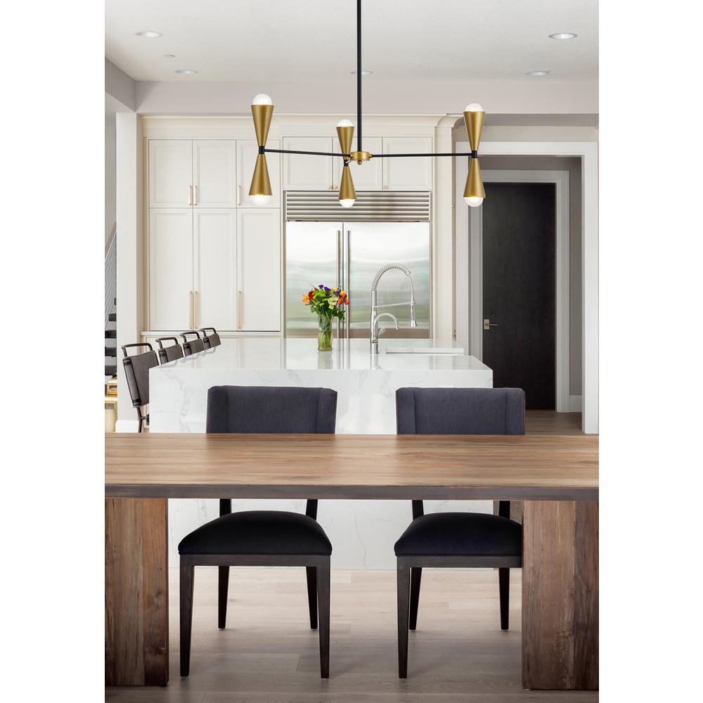 Cade 34 inch pendant in black and brass