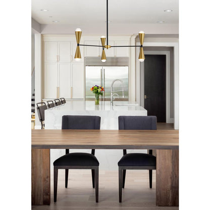 Cade 34 inch pendant in black and brass