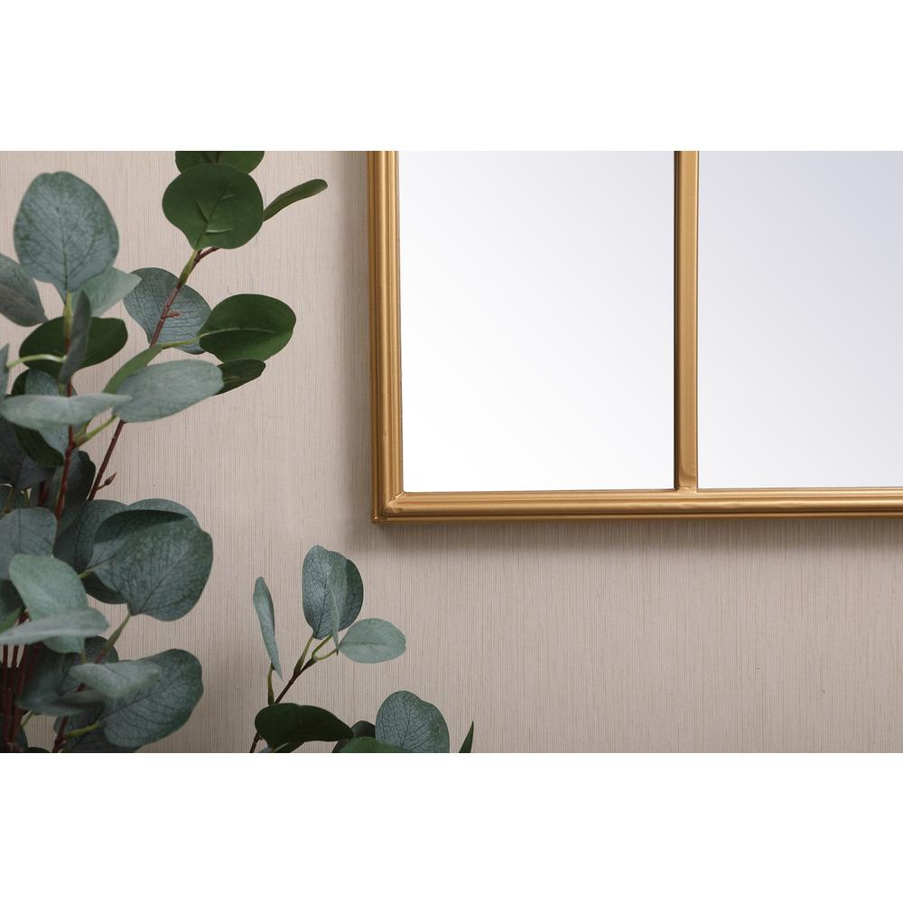 Metal frame rectangle mirror 14x28 inch in Brass