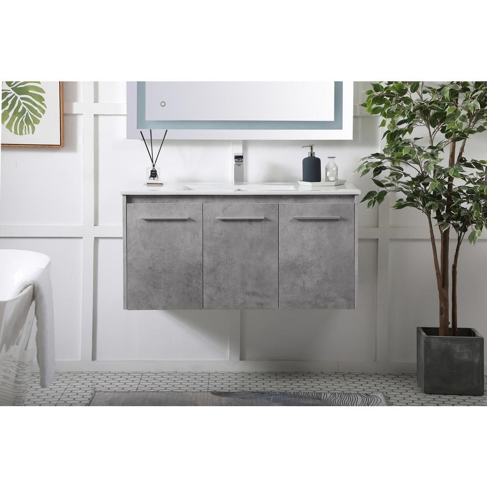 40 inch  Single Bathroom Floating Vanity in Concrete Grey